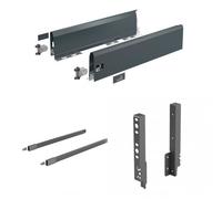 Kit tiroir tringles ArciTech - côtés H126 mm - pour dos H218 mm - anthracite - L 270 mm HETTICH