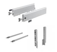 Kit tiroir tringles ArciTech - côtés H126 mm - pour dos H218 mm - argent - L 650 mm HETTICH
