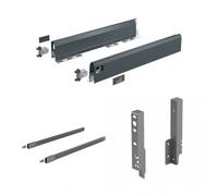 Kit tiroir tringles ArciTech - côtés H94 mm - pour dos H186 mm-anthracite-L500 mm HETTICH