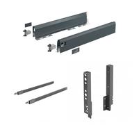 Kit tiroir tringles ArciTech - côtés H94 mm - pour dos H218 mm-anthracite-L500 mm HETTICH