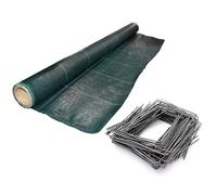 Maillestore Kit : Toile de paillage 130g/m² Verte + agrafes 130g/m² 1,65m x 100m Vert