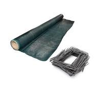 Kit : Toile de paillage 130g/m² verte + agrafes 130g/m² 1,65m x 100m Vert