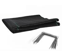 Kit : Toile de paillage 90gr/m² noir + agrafes 1,25m x 10m Noir 90g/m²