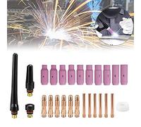 Kit Torche 26Pcs Tig Accessoire Soudage Pour Poste a Souder Buse Tig WP 17/18/26 TIG Torche Soudage,Accessoires de Soudage TIG avec Buse en céramique à Collet Corps Capuchon Arrière