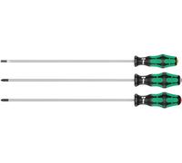 Kit tournevis WERA 3 pieces tournevis plat, Phillips et Pozidriv, long