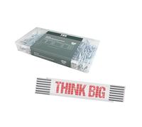 Kit TOX avec assortiment de rivets aveugles (400 pièces) + mètre pliant THINK BIG 3 m, rivets aveugles en aluminium en 6 tailles + mètre, pour tôles d'aluminium et d'acier, 094909156