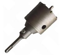 Kit Trepan Carbure D.65 x Ht. 60 mm x Z8 + Foret Centrage + Mandrin SDS+ - Scie Cloche Professionnel Béton, Brique - Diamwood