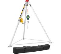 Kit tripode de sauvetage - Trépied de sauvetage avec treuil - Force de traction 544 kg - Câble en acier 19,8 m - Hauteur de travail 1,34-2,15 m - Pour espaces étroits et puits - Protection anti-chute 
