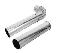 Kit Tubage Poele A Bois Inox 90° pour Poêle pour Tente et Cheminée | Deux Conduits Droits de 30cm, Coude Orientable, Adaptateur Fumée, Flexible, pour Chauffage Domestique et Camping