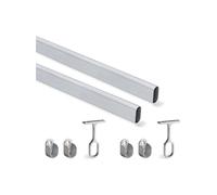 - Kit tube de penderie 30 x 15 mm aluminium 115 cm