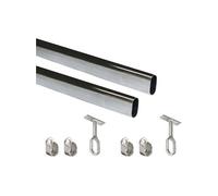 Kit tube de penderie 30 x 15 mm en acier