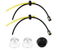 Kit Tuyau Carburant Durite Essence Filtre Poire Tondeuse Débroussailleuse | 5 pièces : 2 durites, 2 filtres, 2 poires d’amorçage, 1 passe-fil pour moteurs 2/4 temps, tondeuse et débroussailleuse