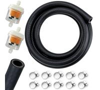 Kit Tuyau de Carburant,2m Conduite de Carburant 6mm ID/ 8mm ID avec 2 Filtres à Carburant et 10 Colliers de Serrage,Durite Essence pour Voiture,Moto,Roller,Tracteur,Générateurs et Petits Moteurs (8mm)