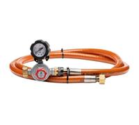 Kit Tuyau de gaz tressé 6,3 mm détendeur manomètre, réglable de 0,5 à 1,5 bar GUILBERT EXPRESS - 629
