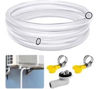 Kit tuyau évacuation 3m transparent universel pour climatiseur mobile et unité extérieure, avec raccord et colliers de serrage