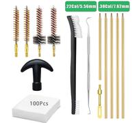 Kit universel de nettoyage d'alésage de pistolet, 14 pièces/ensemble, pour 22/.223/.30/.308 Cal 5.56mm 7.62mm, Kit de brosse de tige de nettoyage en laiton pour fusil à pistolet .30Cal 7.62mm
