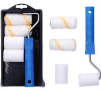Kit universel de peinture en petit format, comprenant 6 pièces, pour meubles et petites surfaces : 2 rouleaux de peinture en PU, 2 rouleaux de peinture, 1 rouleau de peinture de 5 cm.