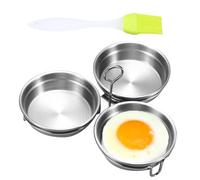 Kit universel de préparation d'omelette antiadhésive pour petit-déjeuner McMuffin, ensemble de dosettes de pochage à la vapeur antirouille, anneau à pâtisserie résistant à la chaleur | Ensemble