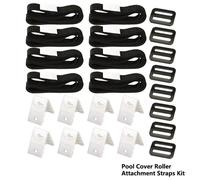 Kit universel de sangles de couverture solaire pour piscine, accessoire de bobine de couverture solaire White -QUKJ4302