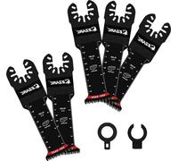Kit universel pour les mesures avec des lames de scie japonaises à denture pour le bois et le plastique - lot de 5 - Lames de coupe CRV-Multitool pour une coupe rapide dans tous les matériaux.