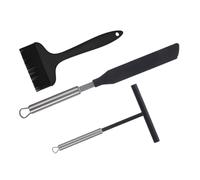 Kit Ustensiles à Crêpes en Acier Inoxydable, Étaleur Précis Cuisine | Spatule et Brosse Incluses, Poignée Ergonomique, Nettoyage Facile, Usage Petit Déjeuner Maison, Silicone