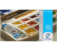 Kit valise Van Gogh en plastique | 18 demi-godets & 2 tubes de 10 ml