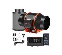 Kit Ventilateur de Gaine à Flux Mixte avec Filtre à Charbon 683 m³/h Extracteur d'Air en Ligne 152 4 mm pour Tente de Culture