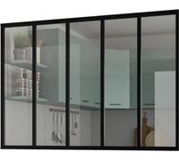 Kit Verrière Fixe Aluminium OPTIMUM, 5 Carreaux, H117 x L168,5 cm, Noir