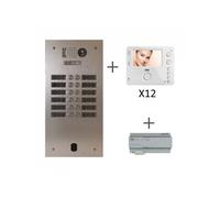 Kit video alu 2r 12 bp 2 voice programmé - URMET KV83/212