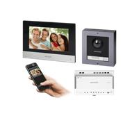HIKVISION Kit Visiophone Connecté unifamilial à 2 fils Interphone Video Filaire Connecté avec écran Tactile 7" et WiFi Panneau Externe avec caméra FullHD Sonnette Video