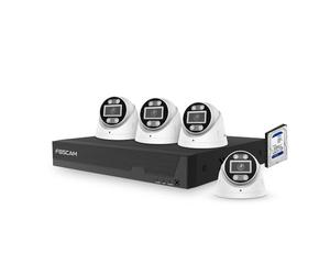 Kit vidéosurveillance numérique PoE 4 caméras T8EP avec Disque Dur 2T Inclus - Foscam