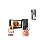 Extel Digital Connect, Visiophone Filaire Connecté, Interphone Vidéo 2 Fils, Écran Tactile 7 Pouces, Accès Empreinte Digitale, Lecteur QR Code, Caméra 2K, WiFi 5GHz, Coque Graphite, Sans Abonnement