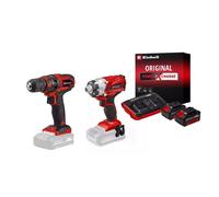 Kit vissage sans fil Einhell - Visseuse à chocs + perceuse-visseuse + 2 batteries 4.0Ah + chargeur