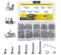 Kit Visserie Inox 700 Pièces M2 - Vis Têtes Hexagonales et 6 Pans Creux - Assortiment Complet Écrous Boulons