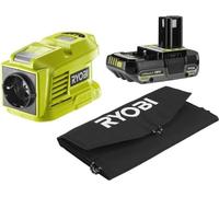 Kit voyage - RYOBI - Panneau Solaire 21 W + Transformateur / chargeur RY18BI150B-0 + 1 batterie lithium+ 18 V 2,0 Ah