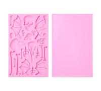 KitBeads Lot de 2 moules en silicone en forme de tête de mort et ailes de chauve-souris pour décoration de cupcakes, bougies, résine, argile, savon