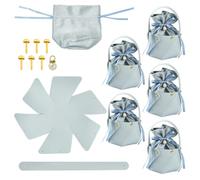 KitBeads Lot de 5 sacs cadeaux bleus en polyuréthane avec pochettes en | Sacs fourre-tout en forme de colonne avec cordon de serrage en velours pour ranger des bijoux, des cadeaux de fête
