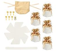 KitBeads Lot de 5 sacs cadeaux en polyuréthane jaune avec pochettes en | Sacs fourre-tout en forme de colonne avec cordon de serrage en velours pour ranger des bijoux, des cadeaux de fête