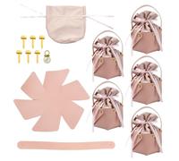 KitBeads Lot de 5 sacs cadeaux en polyuréthane rose avec pochettes en | Sacs fourre-tout en forme de colonne avec cordon de serrage en velours pour ranger des bijoux, des cadeaux de fête