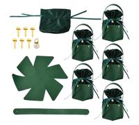 KitBeads Lot de 5 sacs cadeaux en polyuréthane vert avec pochettes en | Sacs fourre-tout en forme de colonne avec cordon de serrage en velours pour ranger des bijoux, des cadeaux de fête