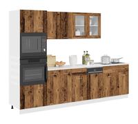 vidaXL Ensemble de 7 meubles de cuisine Lyon – Bois d'ingénierie vieilli Marron