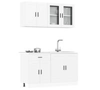 vidaXL Ensemble de 4 meubles de cuisine ""Porto"" en bois d'ingénierie blanc 3314871