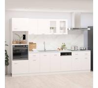 vidaXL Ensemble de 7 Meubles de Cuisine Lyon en Bois d'ingénierie Blanc