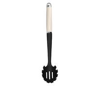Kitchen Craft - Grande Cuillère à Pâtes en Inox et Nylon Anti-Adhésif, 28 cm - Couleur Blanc Amande et Noir