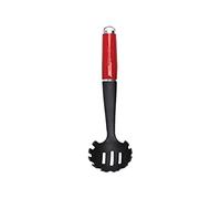 Kitchen Craft - Grande Cuillère à Pâtes en Inox et Nylon Anti-Adhésif, 28 cm - Couleur Rouge Cerise et Noir