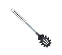 Kitchen Craft - Grande Cuillère à Pâtes Professionnelle en Inox et Nylon Anti-Adhésif, 35 cm - Couleur Noir et Argent