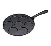 KitchenCraft Poêle à blinis en fonte à 7 trous sécurisée par induction, 24 cm (9,5"), noire