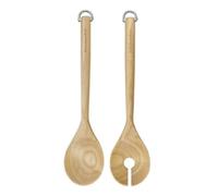 Kitchen Craft KitchenAid Ensemble de couverts à salade en bouleau, pinces à salade, fourchette et cuillère en bois de bouleau, idéal pour mélanger les salades et servir le dîner, 30 cm KQR713OHE