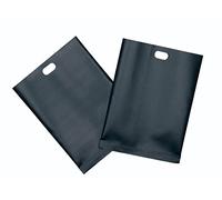 Kitchen Craft - Lot de 2 Sacs à Toasts Réutilisables en Plastique, Anti-Adhérent, 20.5 x 14.5 cm - Noir