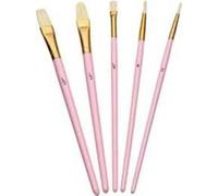 KitchenCraft Sweetly Does It - Pinceaux pour Décoration de Gâteaux, Rose, Lot de 5
